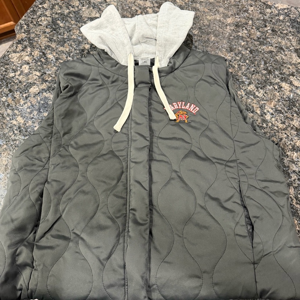 Black Quilted Hoodie UMD Jacket